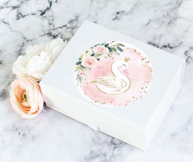 Αυτοκόλλητα με όνομα θέμα Κύκνος (6 τεμ)