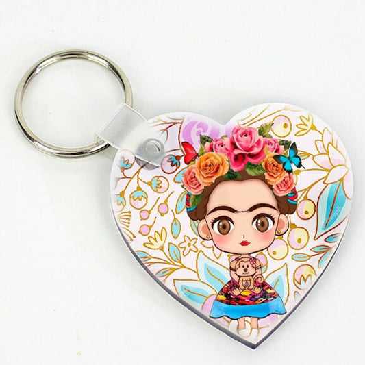 Μπρελόκ καρδιά Frida Kahlo