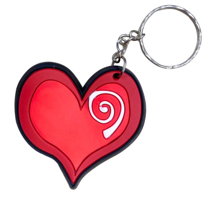 Μπρελόκ Λαστιχένιο Καρδιά Funky