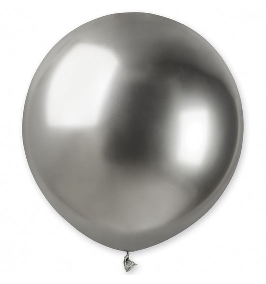 Μπαλόνια Λάτεξ 19 Shiny Silver - Ασημί / 3 pcs