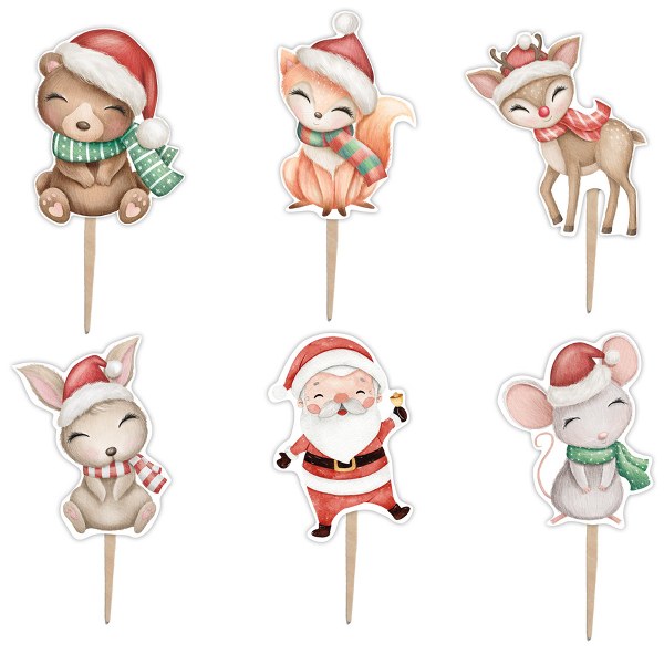 Οδοντογλυφίδες Χριστουγεννιάτικα Ζωάκια (6 τεμ)