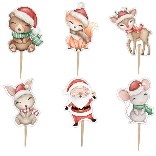 Οδοντογλυφίδες Χριστουγεννιάτικα Ζωάκια (6 τεμ)