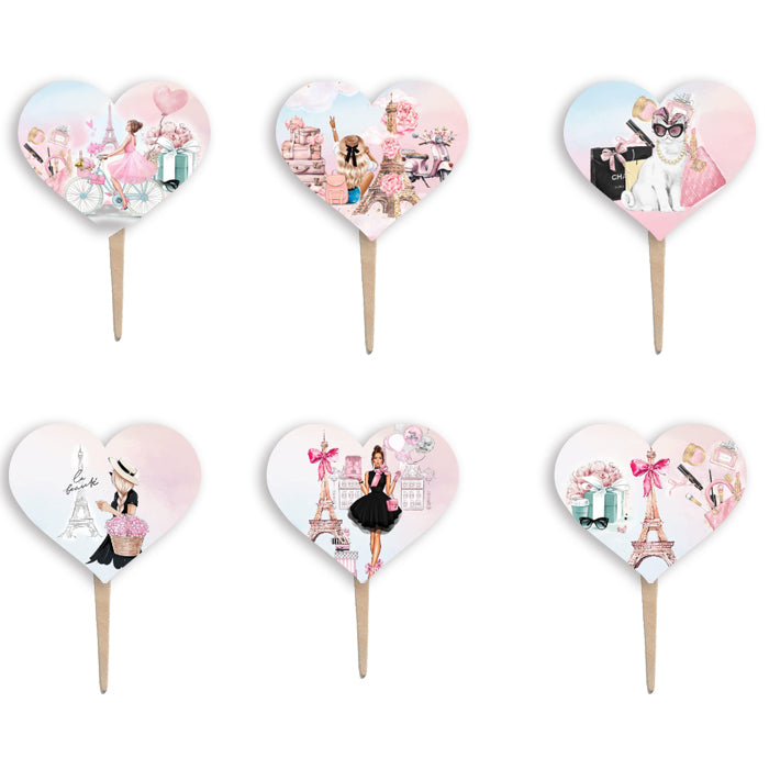 Οδοντογλυφίδες πάρτυ Girl in Paris (6 τεμ)