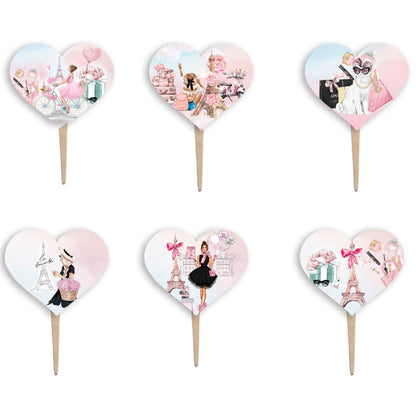 Οδοντογλυφίδες πάρτυ Girl in Paris (6 τεμ)