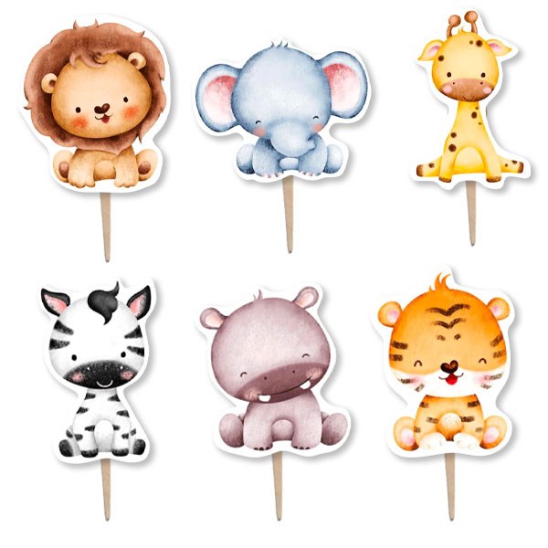 Οδοντογλυφίδες Ζώα της Ζούγκλας (6 τεμ)