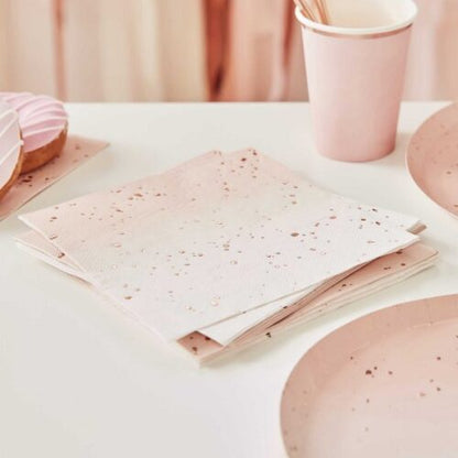 Όμπρε Χαρτοπετσέτες με Rosegold σταγόνες (16 τεμ)