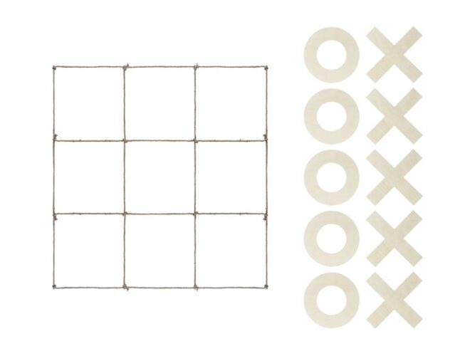 Παιχνίδι Τρίλιζας με σχοινί και ξύλινα σύμβολα (Real Size)