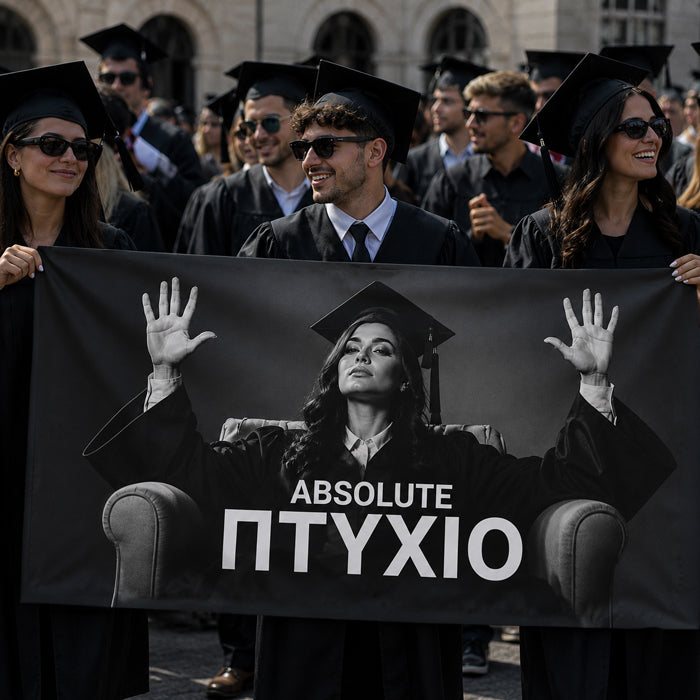 Πανό Αποφοίτησης με Φωτογραφία - Absolute Πτυχίο