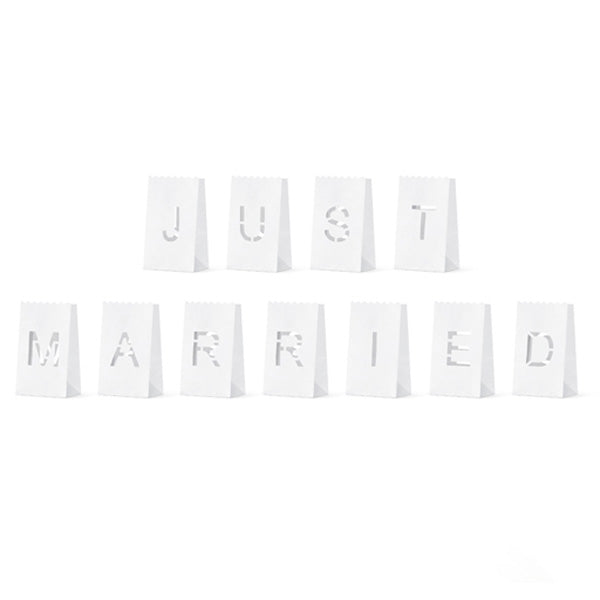 Φαναράκια για κεράκια "Just Married" (11 τεμ)