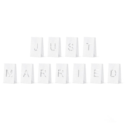 Φαναράκια για κεράκια "Just Married" (11 τεμ)