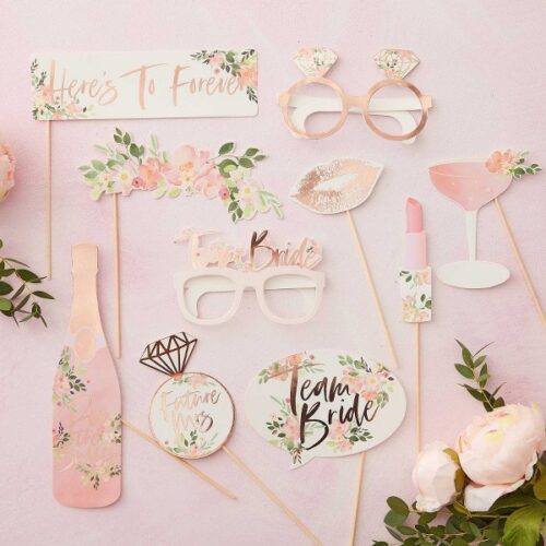 Φλοράλ Photobooth Props για Bachelorette (10 τεμ)