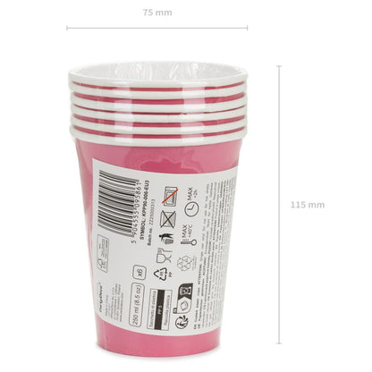 Φούξια Χάρτινα Ποτήρια (6 τεμ)