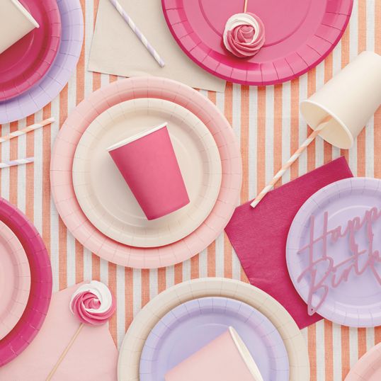 Φούξια Χάρτινα Ποτήρια (6 τεμ)