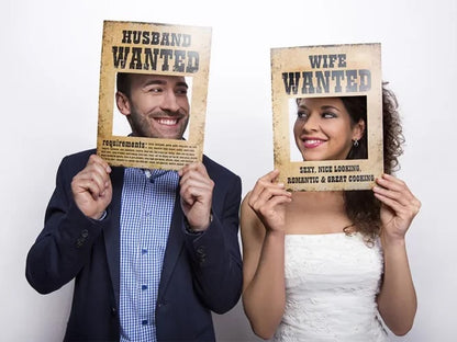 Photo Booth - Νύφη & Γαμπρός καταζητούμενοι (2 τεμ)