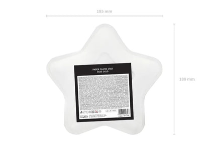 Πιάτα Γλυκού Ροζ-Χρυσό Αστέρι (6 τεμ)