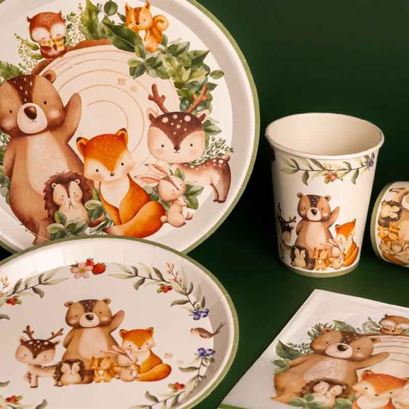 Χάρτινα Πιάτα γλυκού - Ζωάκια Του Δάσους (6 τεμ)