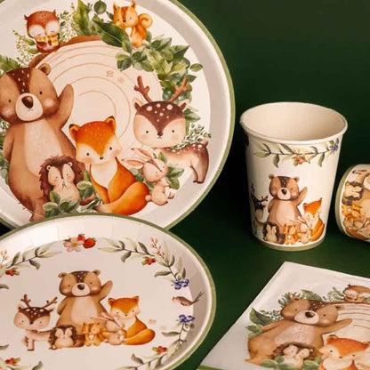 Χάρτινα Πιάτα γλυκού - Ζωάκια Του Δάσους (6 τεμ)