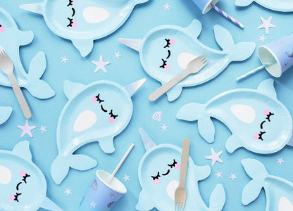 Πιάτα πάρτυ Θαλάσσιος Μονόκερος Narwhal (6 τεμ)