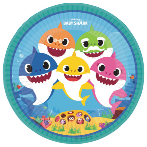 Πιάτα φαγητού Baby Shark (8 τεμ)