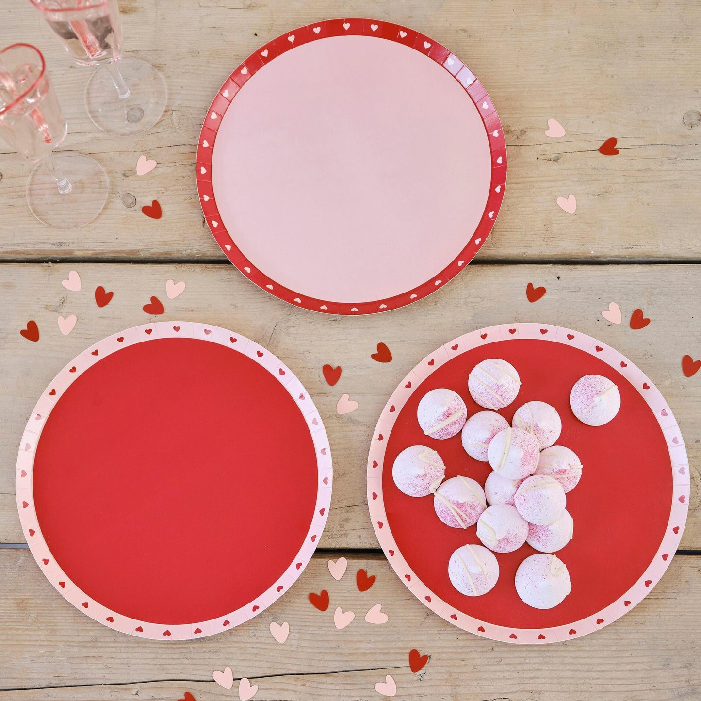 Πιάτα φαγητού Valentine με καρδιές (8 τεμ)