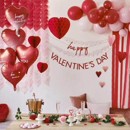 Πιάτα φαγητού Valentine με καρδιές (8 τεμ)