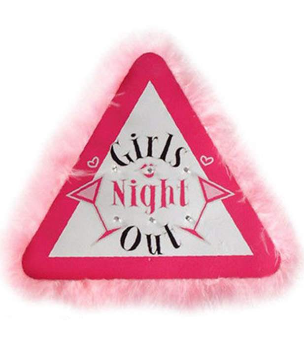 Πινακίδα "Girls Night Out" με φωτάκι & πούπουλα