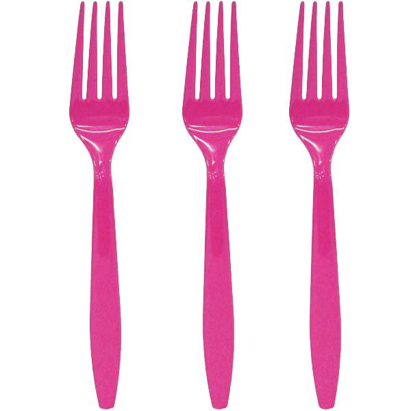 Πιρουνάκια πάρτυ πλαστικά φούξια (16 τεμ)