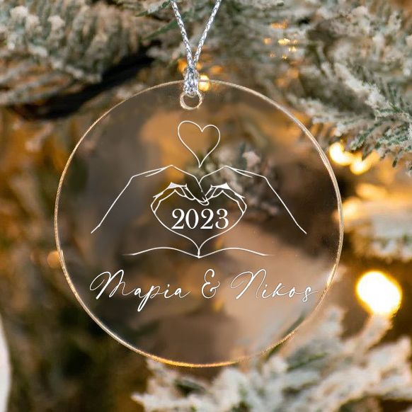 Χριστουγεννιάτικο Στολίδι Plexi - Love Hands