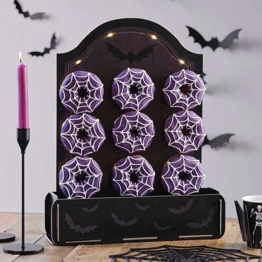 Σταντ για  Donut Ταφόπλακα/ Halloween  με θήκη για γλυκά και φωτάκια