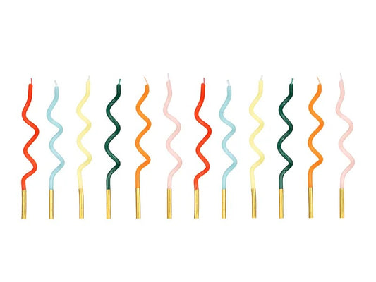 Πολύχρωμα Κεράκια Curl (12 τεμ)