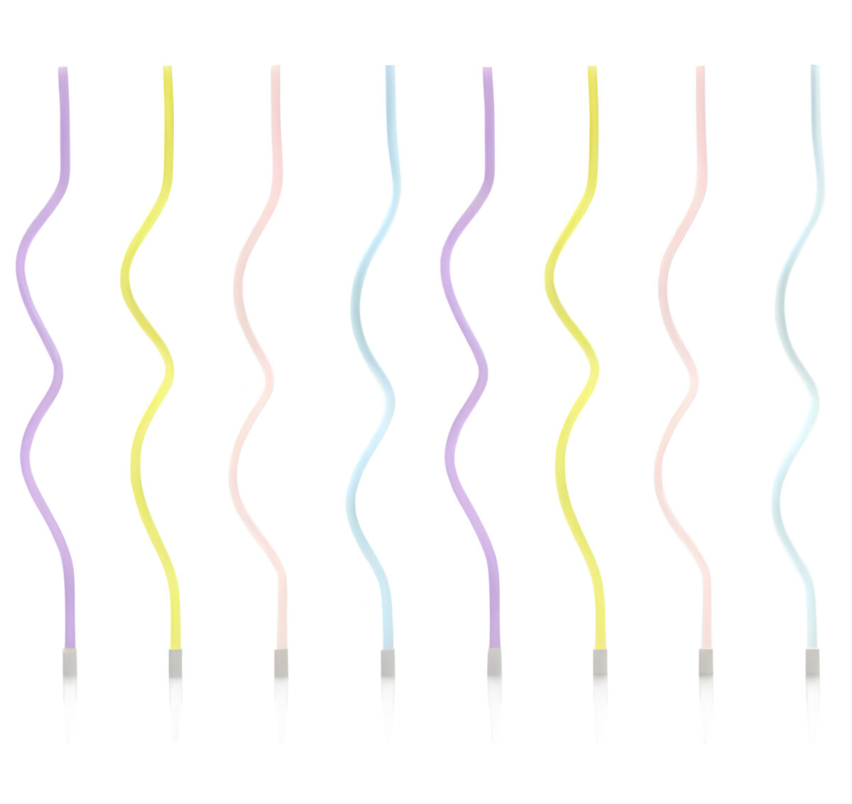 Πολύχρωμα Ψηλά Κεράκια Curl (8 τεμ)