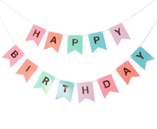 Πολύχρωμο Μπάνερ "Happy Birthday"