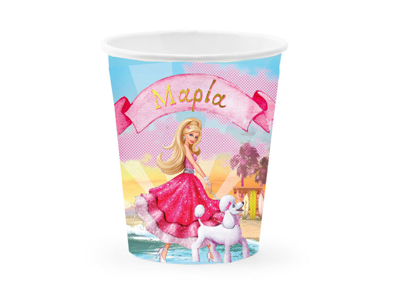 Ποτηράκια με όνομα Barbie (8 τεμ)