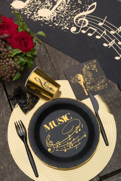 Ποτήρια χρυσά με Μουσικές Νότες (10 τεμ)