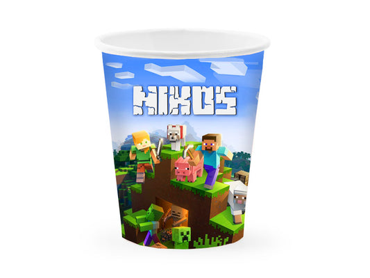 Ποτήρια με όνομα Minecraft (8 τεμ)