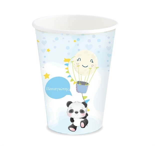 Ποτήρια πάρτυ αρκουδάκι Panda (8 τεμ)