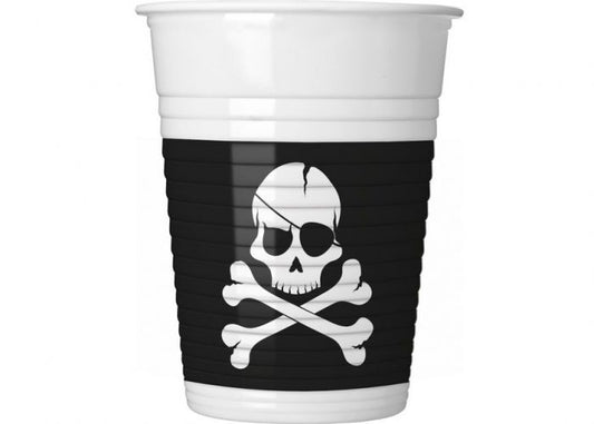 Ποτήρια Πειράτες Μαύρη Νεκροκεφαλή (8 τεμ)