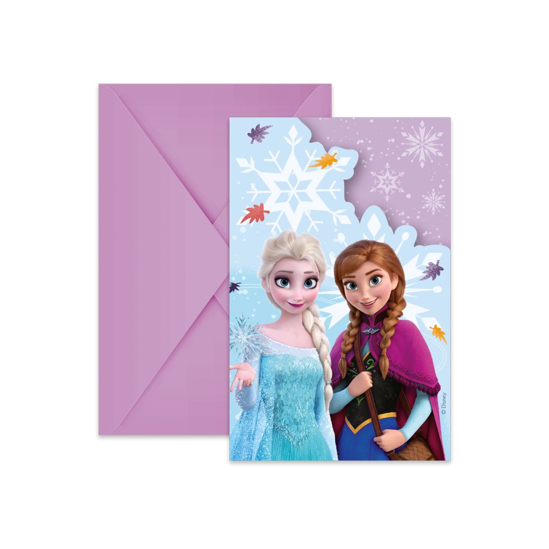 Προσκλήσεις πάρτυ Frozen με φάκελο (6 τεμ)