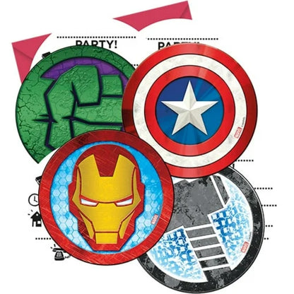 Προσκλήσεις πάρτυ Mighty Avengers (6 τεμ)