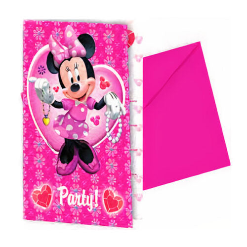 Προσκλήσεις πάρτυ Minnie Mouse (6 τεμ)