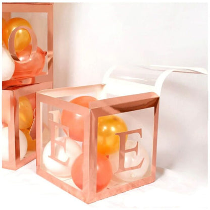 Rosegold Κουτιά διακόσμησης για μπαλόνια – LOVE