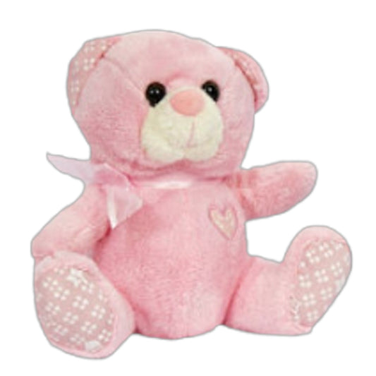 Ροζ Αρκουδάκι με φιόγκο 20cm