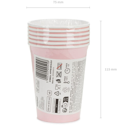 Ροζ Χάρτινα Ποτήρια (6 τεμ)