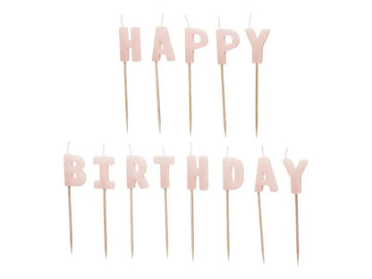 Ροζ Κεράκια Happy Birthday