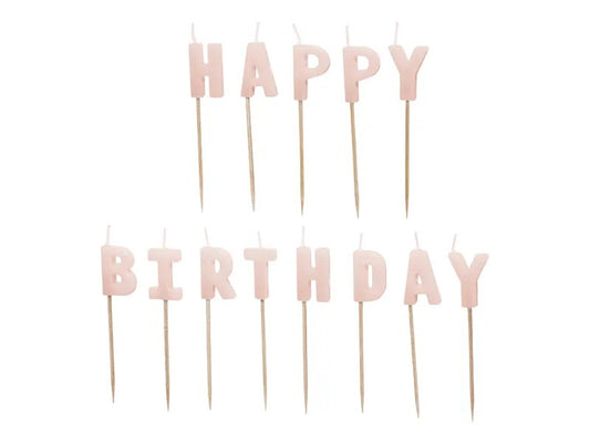 Ροζ Κεράκια Happy Birthday