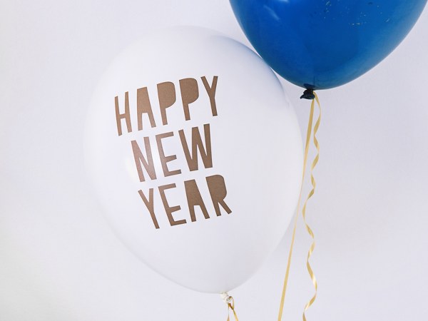 Σετ άσπρα Μπαλόνια Happy New Year (6 τεμ)