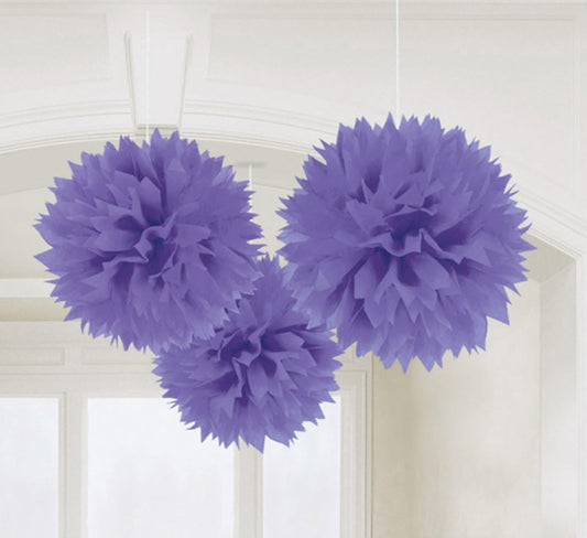 Σετ Fluffy Pom Pom Μοβ (3 τεμ)