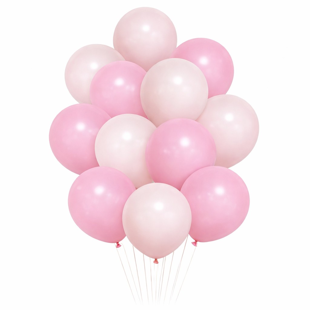 Σετ Μπαλόνια - Baby Pink Αποχρώσεις (12 τεμ)