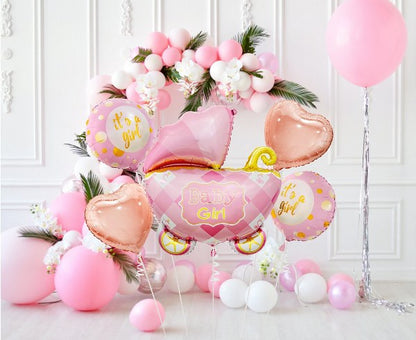 Σετ μπαλόνια γέννησης Καροτσάκι Girl (5 τεμ)