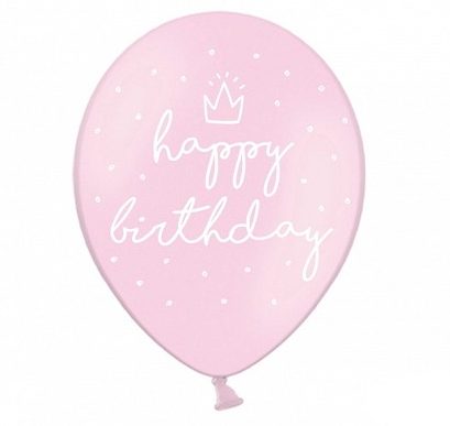 Σετ Μπαλόνια Happy Birthday ροζ (6 τεμ)